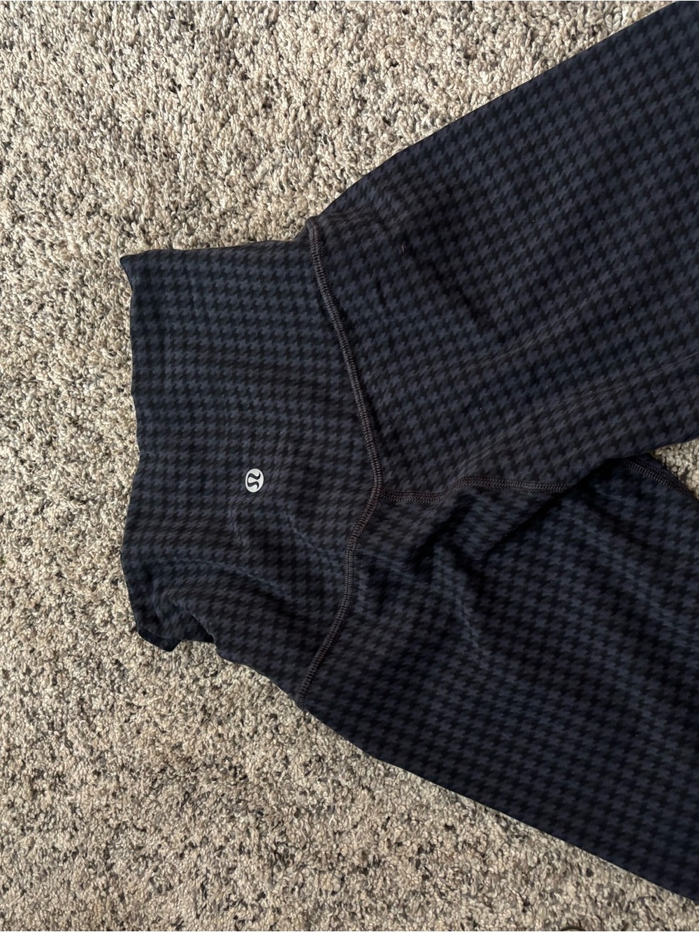 lululemon athletica Black and Dark Gray Houndstooth Bike Shorts